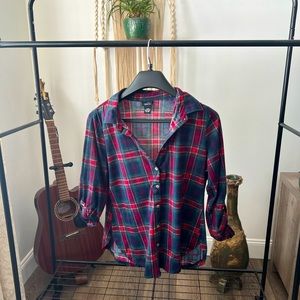 Flannel stretchy womens top